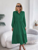 SOPHIA | ELEGANT COMFORT RUFFLE SHIRT DRESS