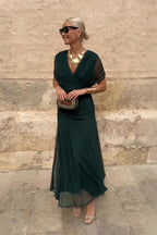 Henrietta™ | Elegant V-Neck Fantasy Floral Maxi Dress