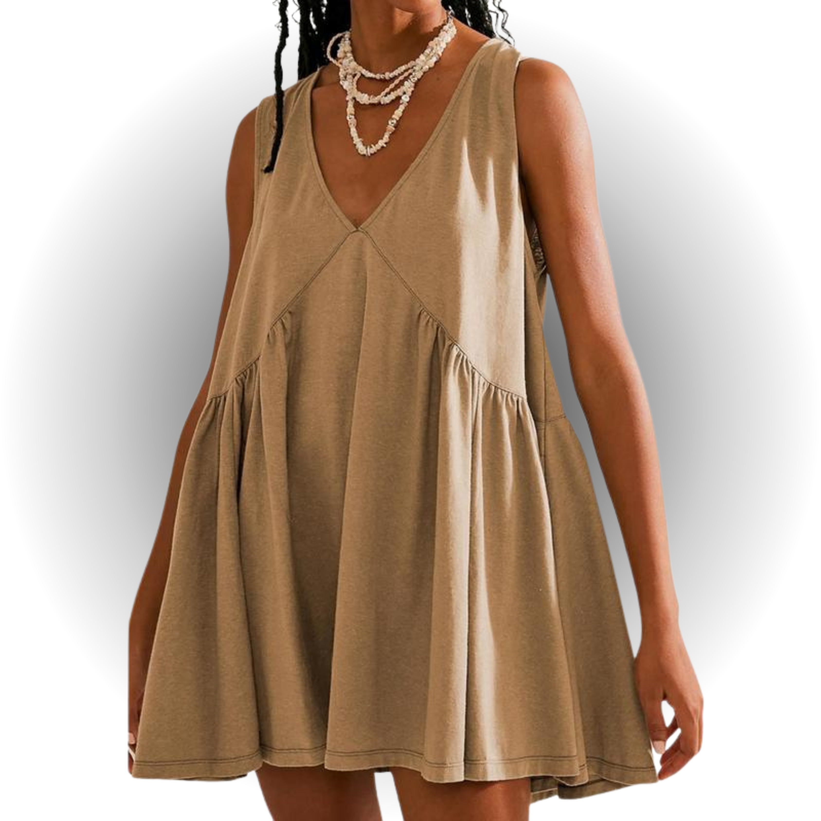 GARNETH™ – Casual Summer Sleeveless V-Neck Mini Dress