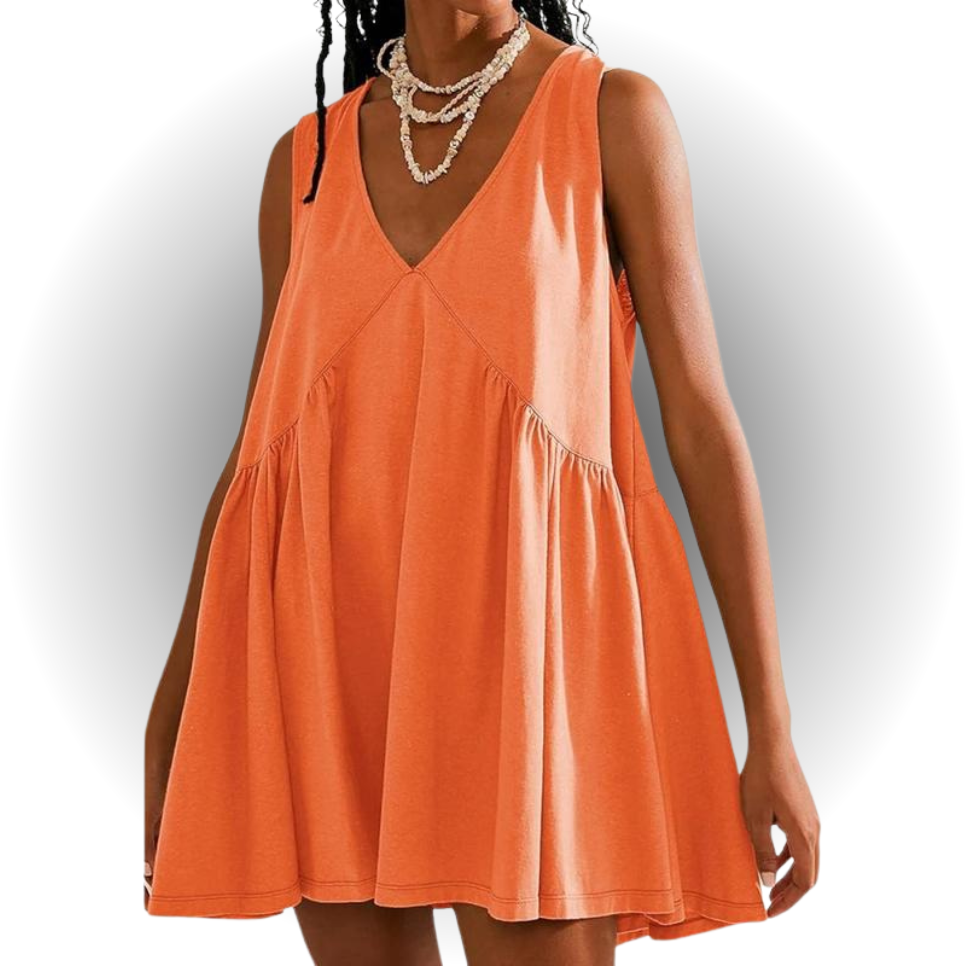 GARNETH™ – Casual Summer Sleeveless V-Neck Mini Dress