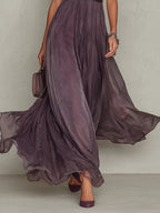 FLAVIA | Vintage Elegant Chiffon Maxi Dress