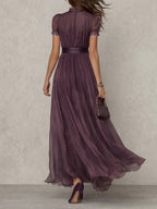 FLAVIA | Vintage Elegant Chiffon Maxi Dress